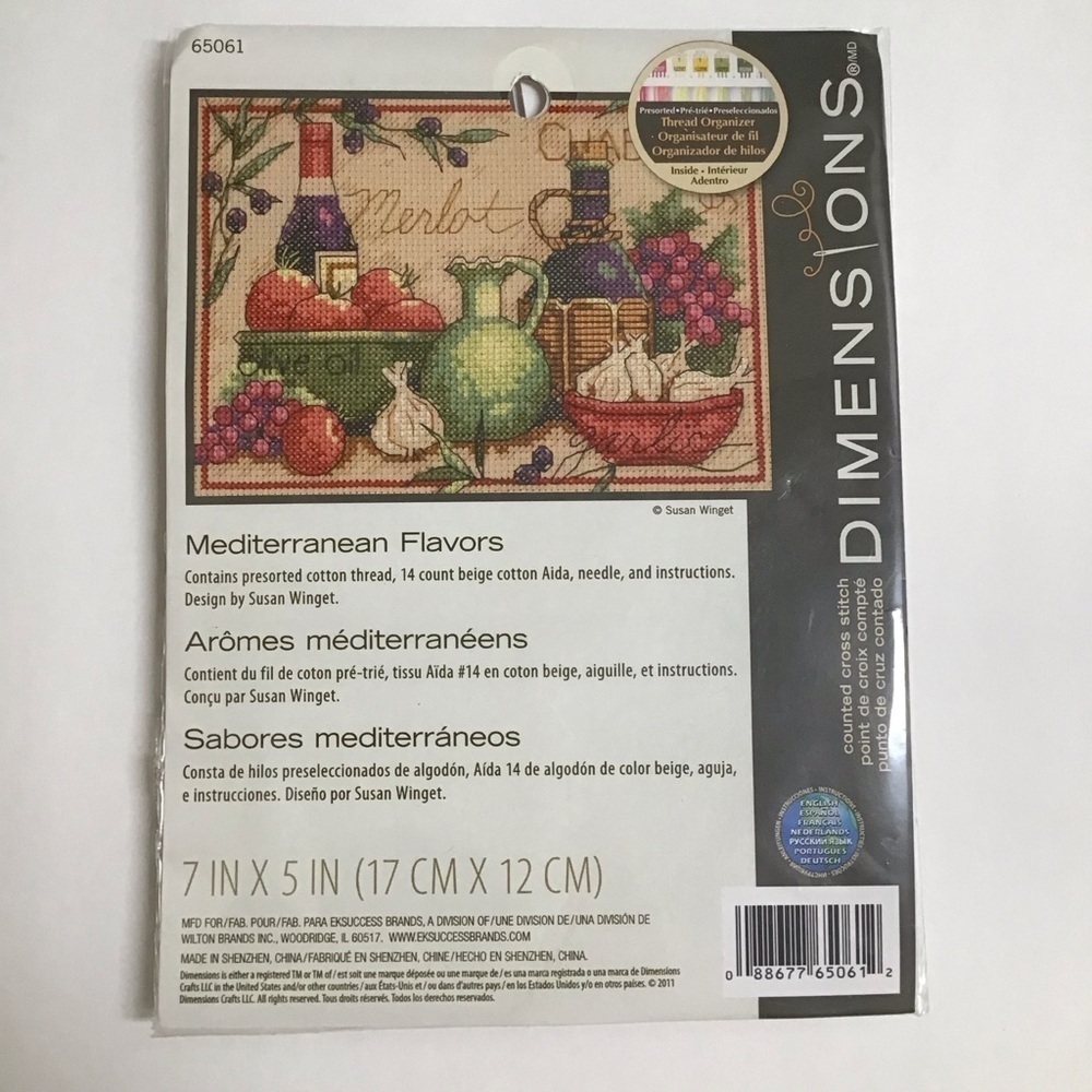 Dimensions Counted Cross Stitch Kit Susan Winget Mediterranean Flavors 7x5" NEW